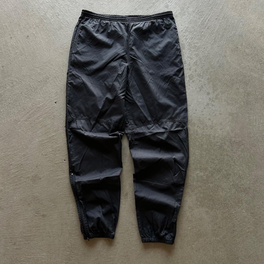 Vintage 90s Nike Track Pants Size Large Black Tonal Sweatpants Nylon Running